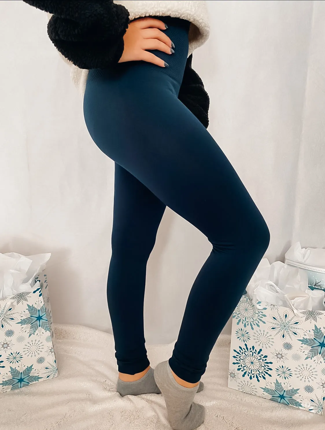 Blue Christmas Leggings