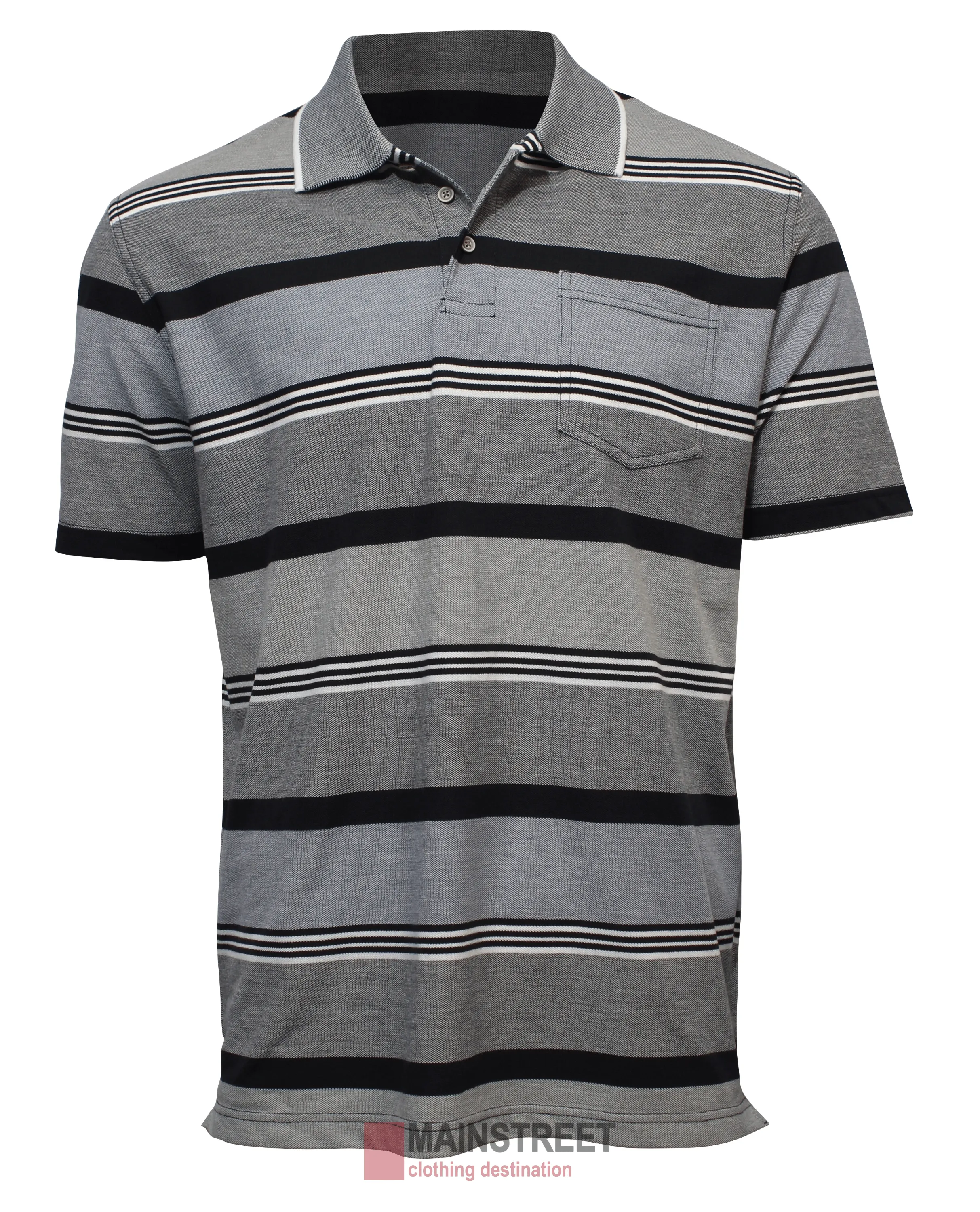 Blue Horizon Pique Striped Polo
