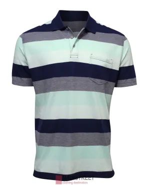 Blue Horizon Pique Striped Polo