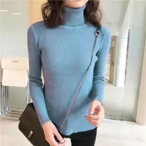 Blue Turtle Neck Top