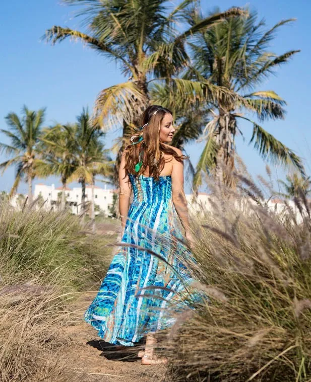 Blue Water Melon Printed Dress