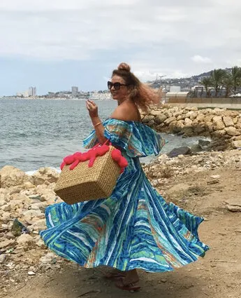 Blue Water Melon Printed Dress