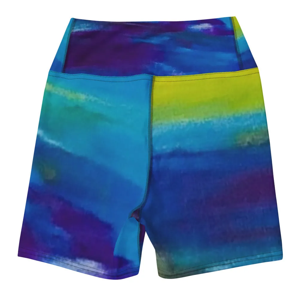 Blue Wave Yoga Shorts
