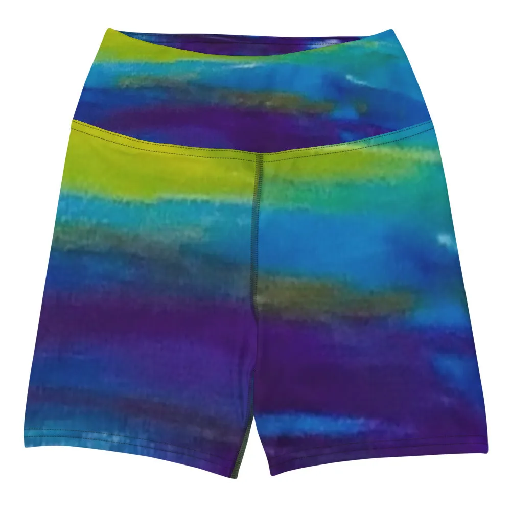 Blue Wave Yoga Shorts