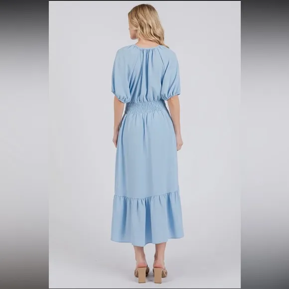 Boho Smocked Midi Dress