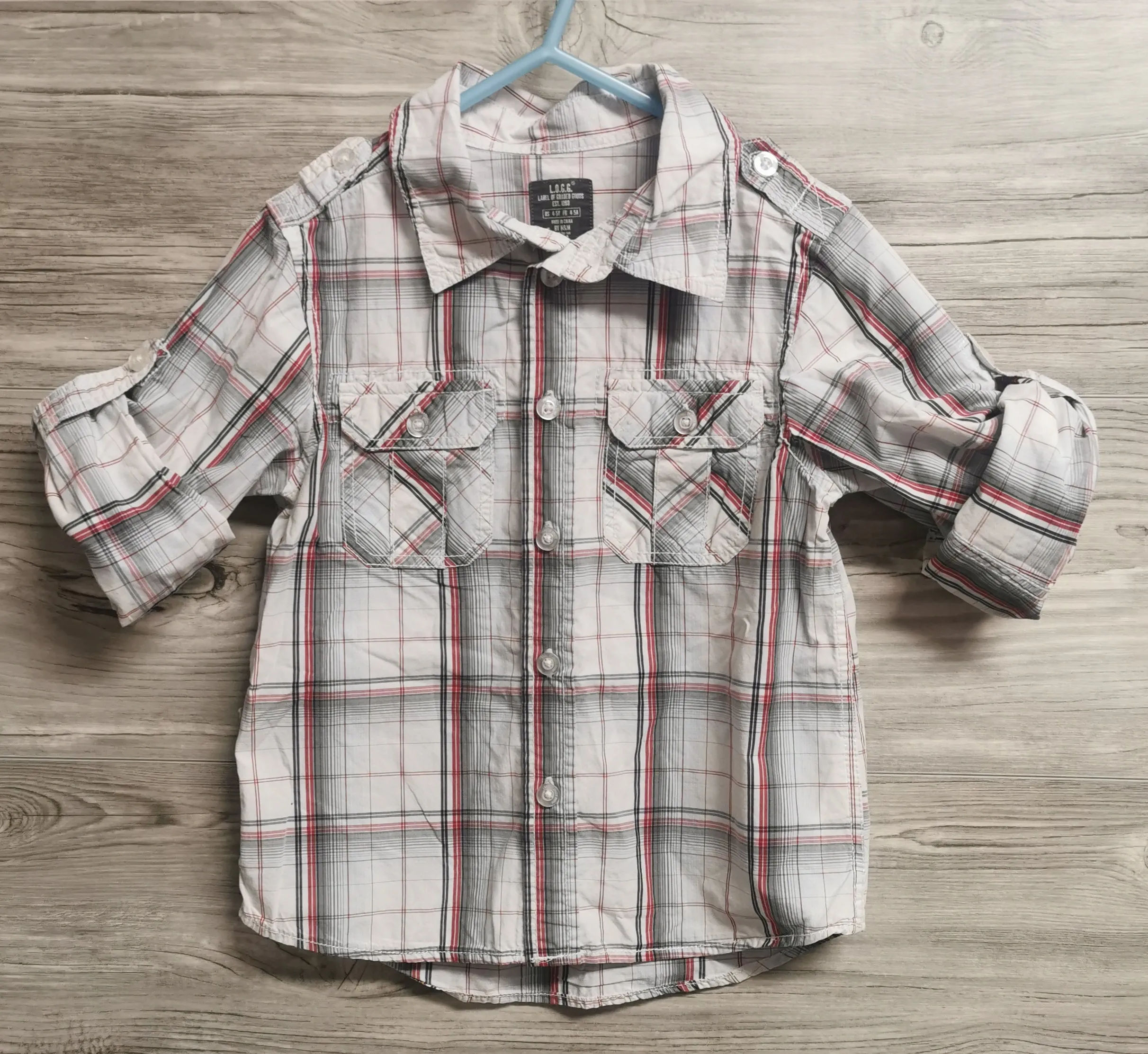 BOY SIZE 4/5 YEARS - H&M, Casual Dress Shirt VGUC B50