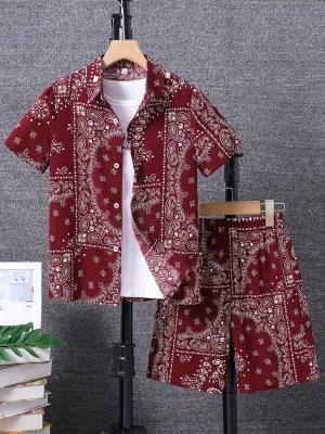 Boys Summer Casual Printed Outfit
