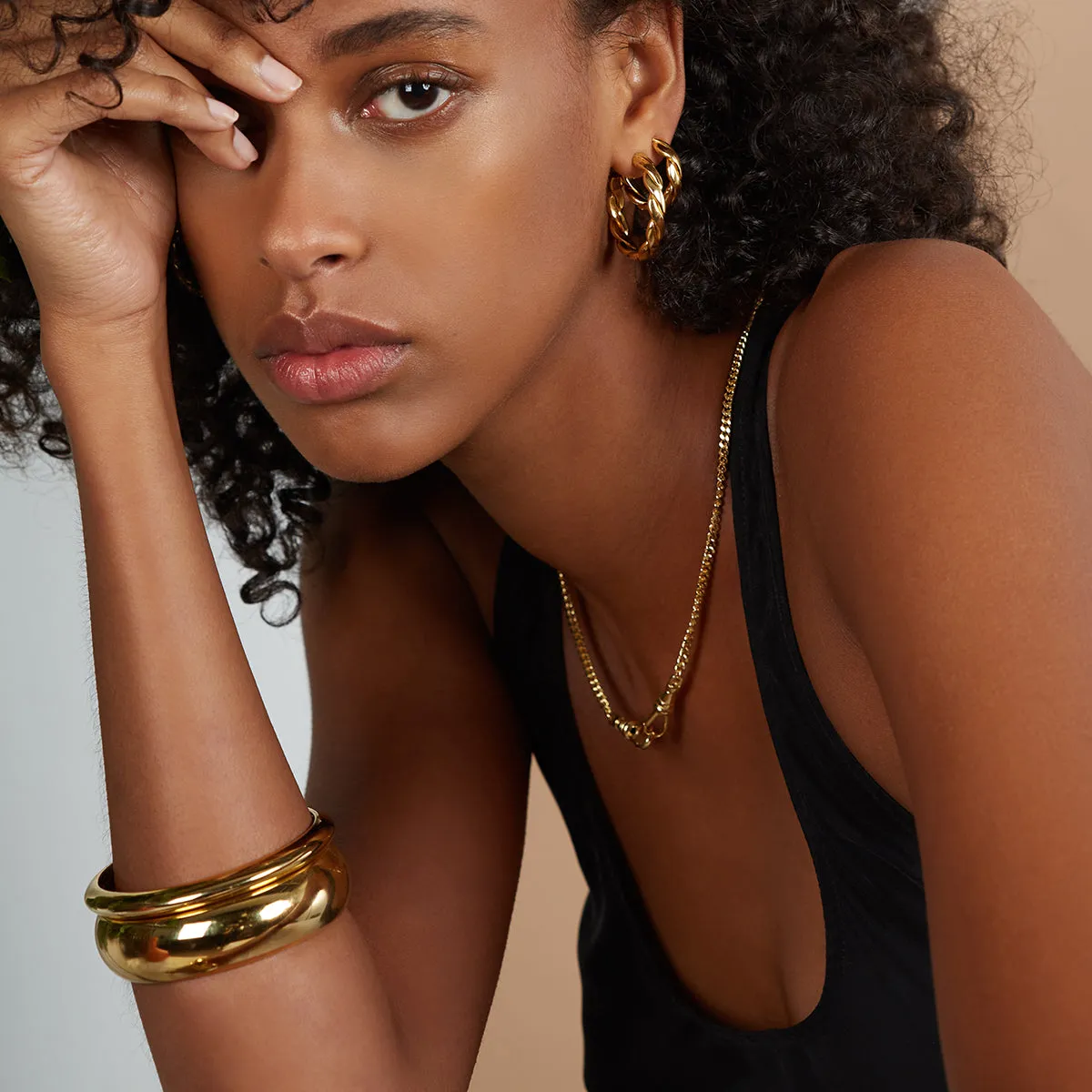 Braid Hoops in Gold