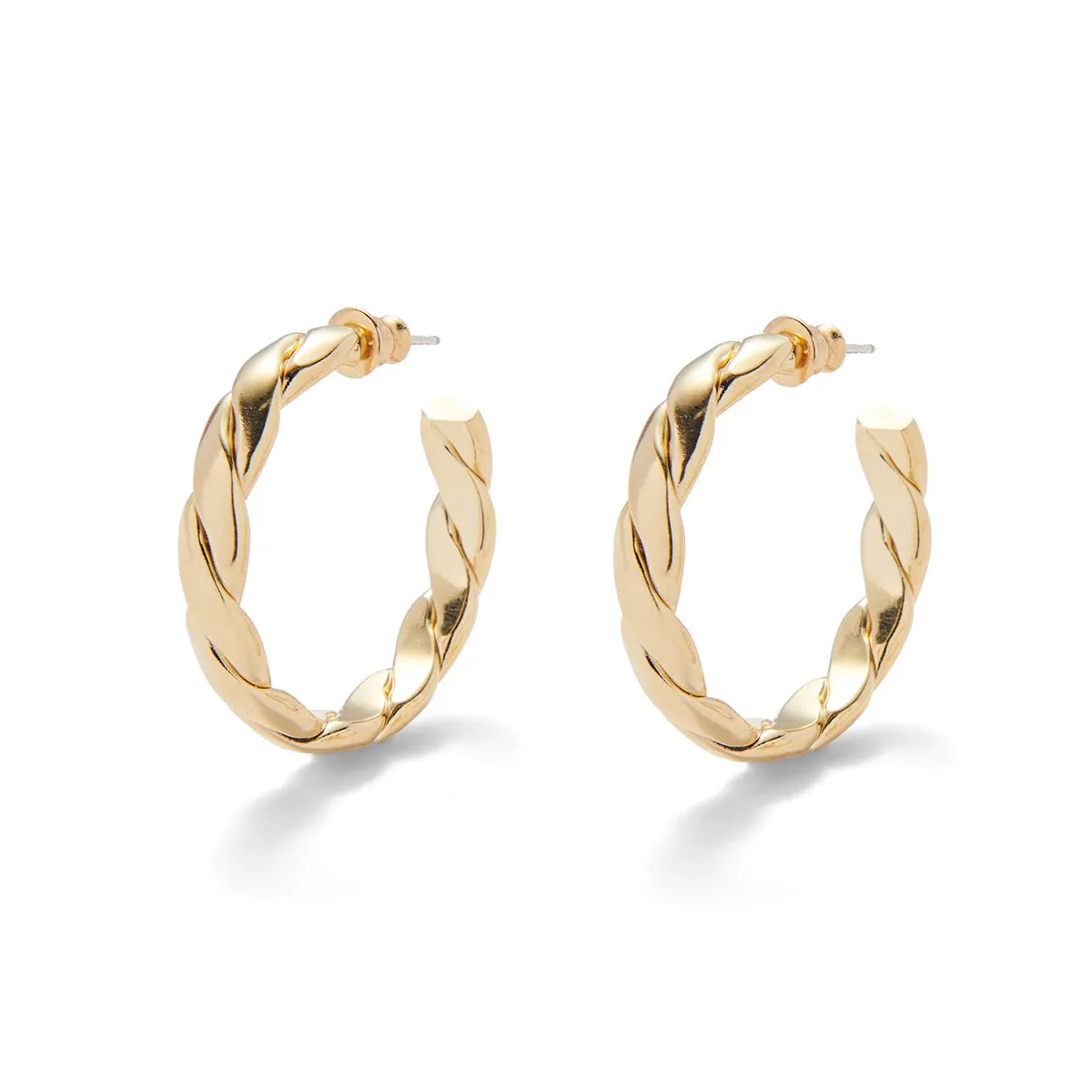 Braid Hoops in Gold