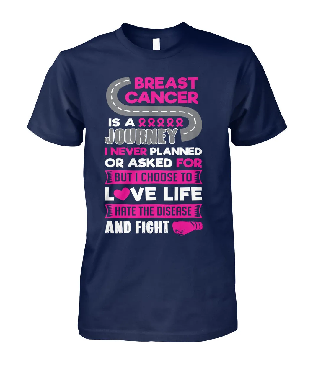 Breast Cancer is a Journey Fight Shirts and Long Sleeves