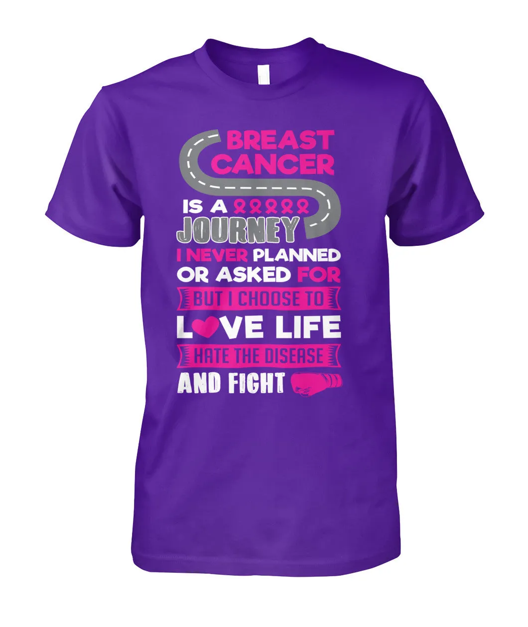 Breast Cancer is a Journey Fight Shirts and Long Sleeves