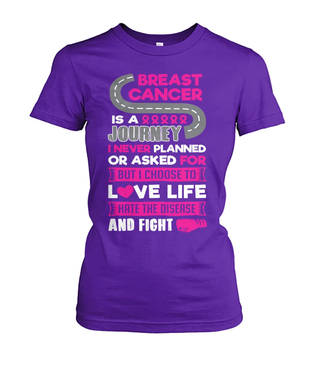 Breast Cancer is a Journey Fight Shirts and Long Sleeves