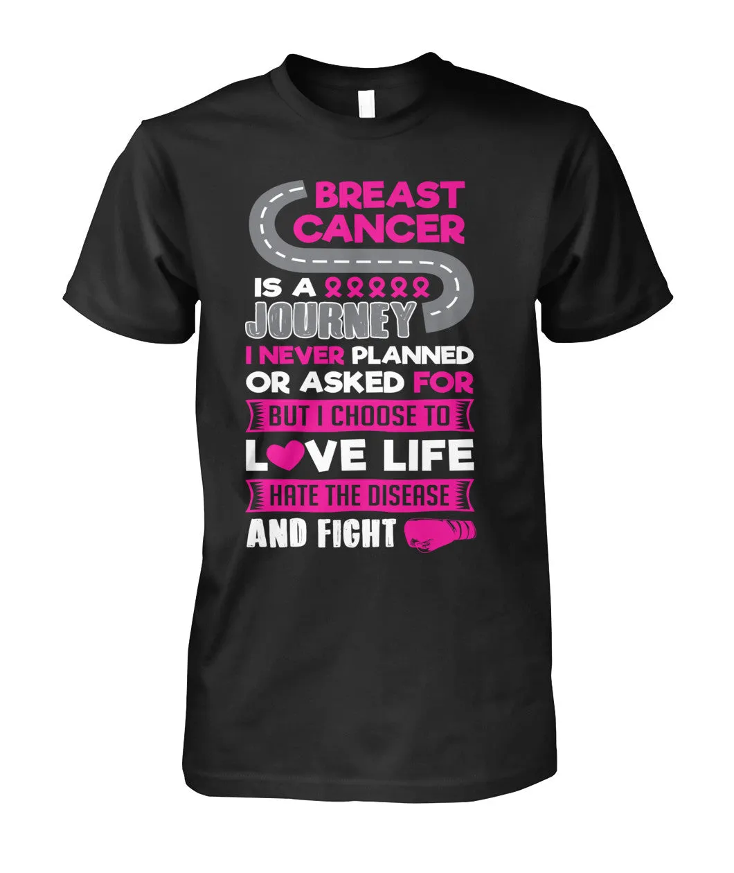 Breast Cancer is a Journey Fight Shirts and Long Sleeves