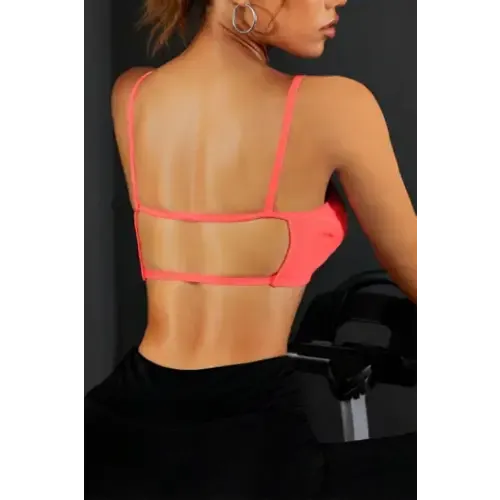 Breathtaking Backless Coral Sports Cami