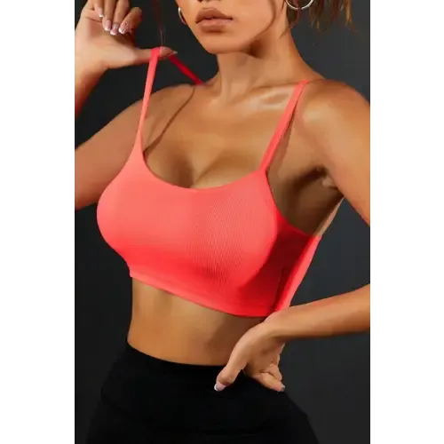 Breathtaking Backless Coral Sports Cami