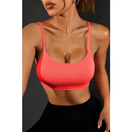 Breathtaking Backless Coral Sports Cami