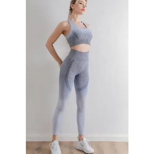 Breathtaking Ombre Gradient Sports Bra and Leggings Set