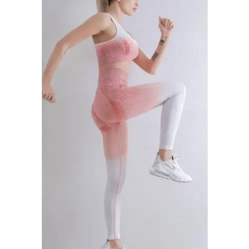 Breathtaking Ombre Gradient Sports Bra and Leggings Set