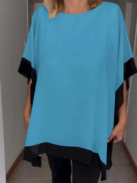 Brenda - Casual top with contrasting patches