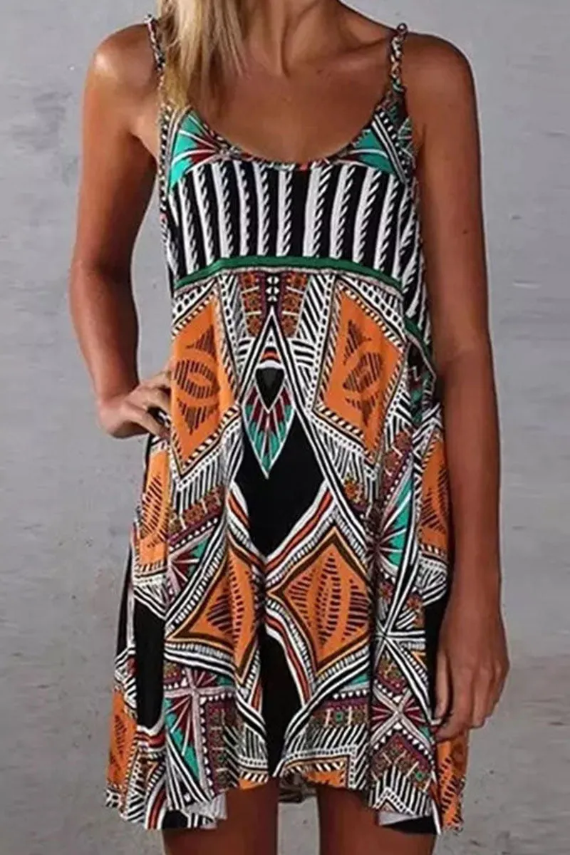 British Style Print Spaghetti Strap Princess Dresses(3 Colors)