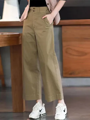Brown Tapered Fit High-Rise