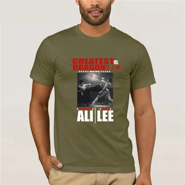 BRUCE LEE THE DRAGON VS MUHAMMAD ALI STING LIKE A BEE UNISEX T SHIRT Pride Fashion