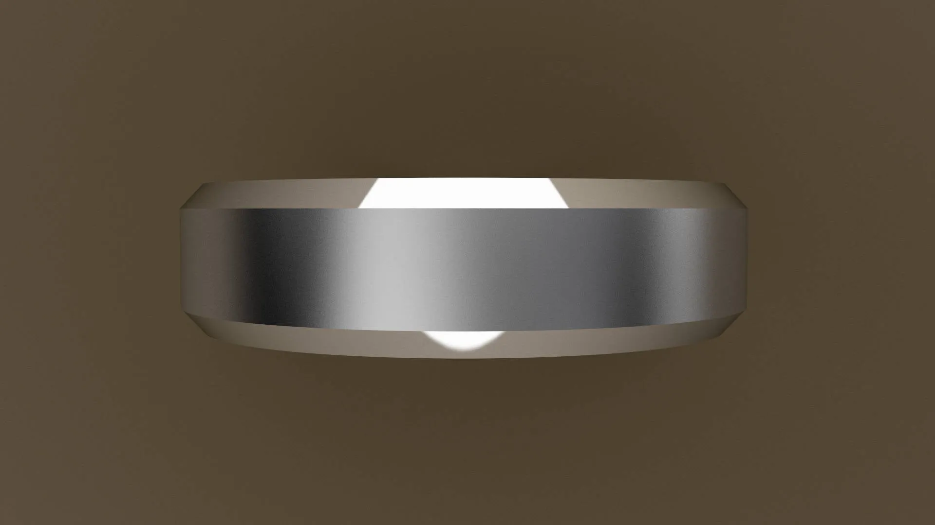 Brushed White Gold 6mm Beveled Edge Wedding Band