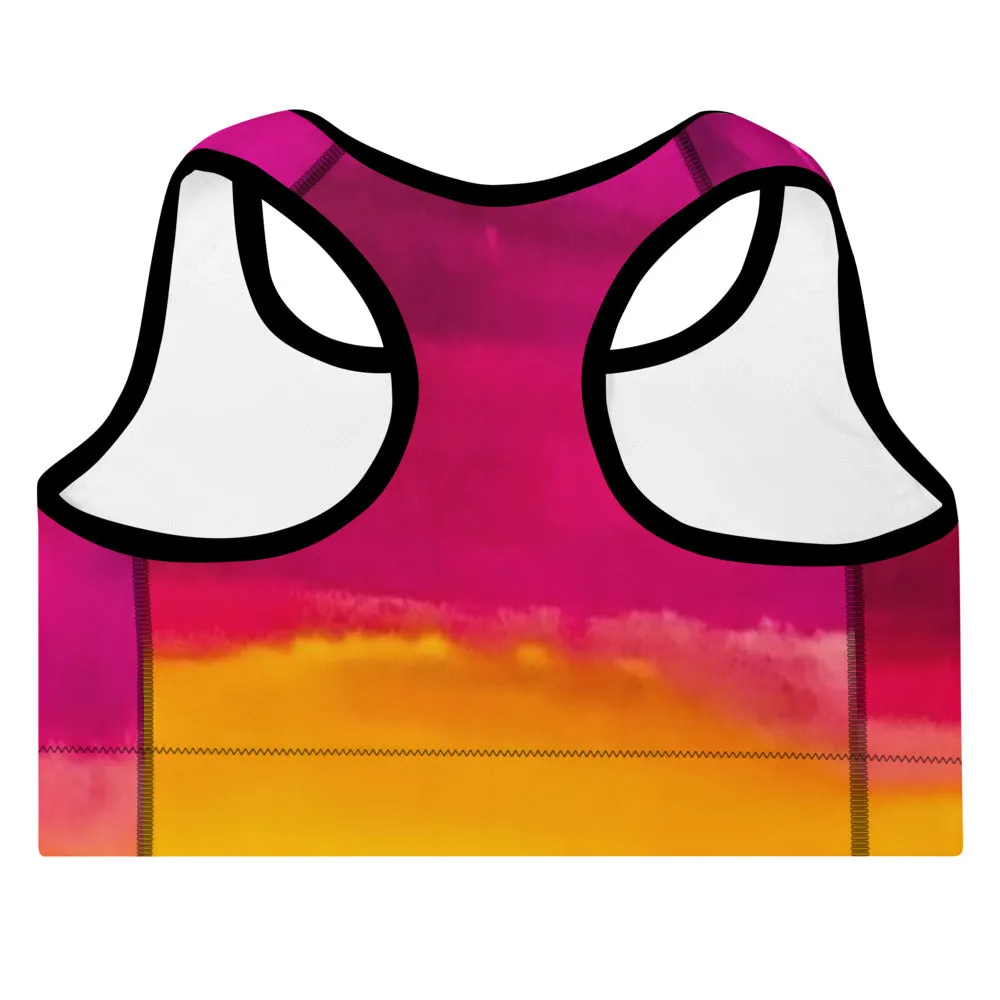 Burst of Pink Padded Sports Bra