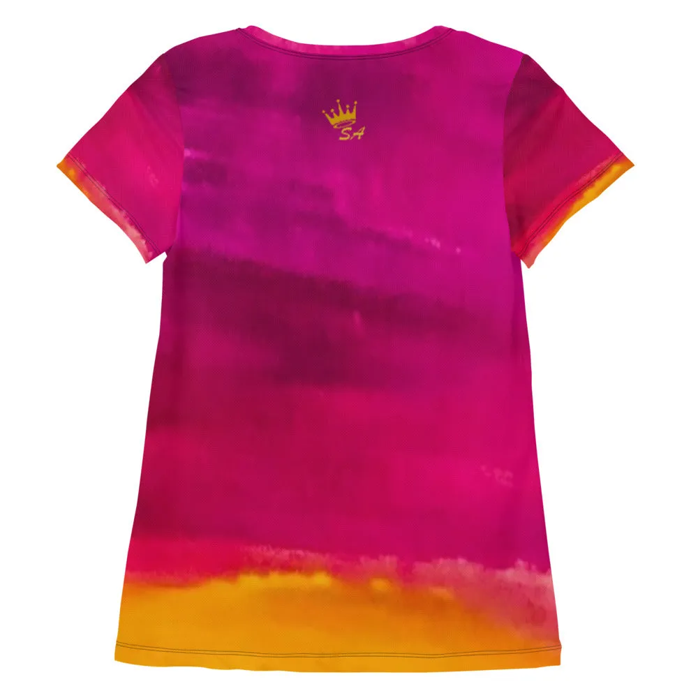 Burst of Pink Women's Athletic T-shirt
