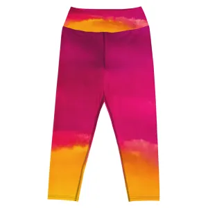 Burst of Pink Yoga Capri Leggings
