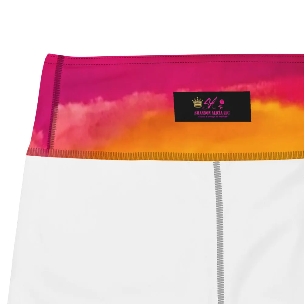Burst of Pink Yoga Capri Leggings