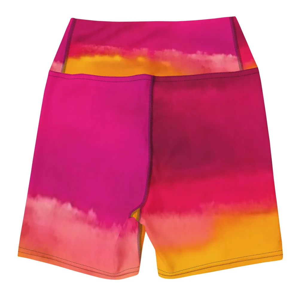 Burst of Pink Yoga Shorts