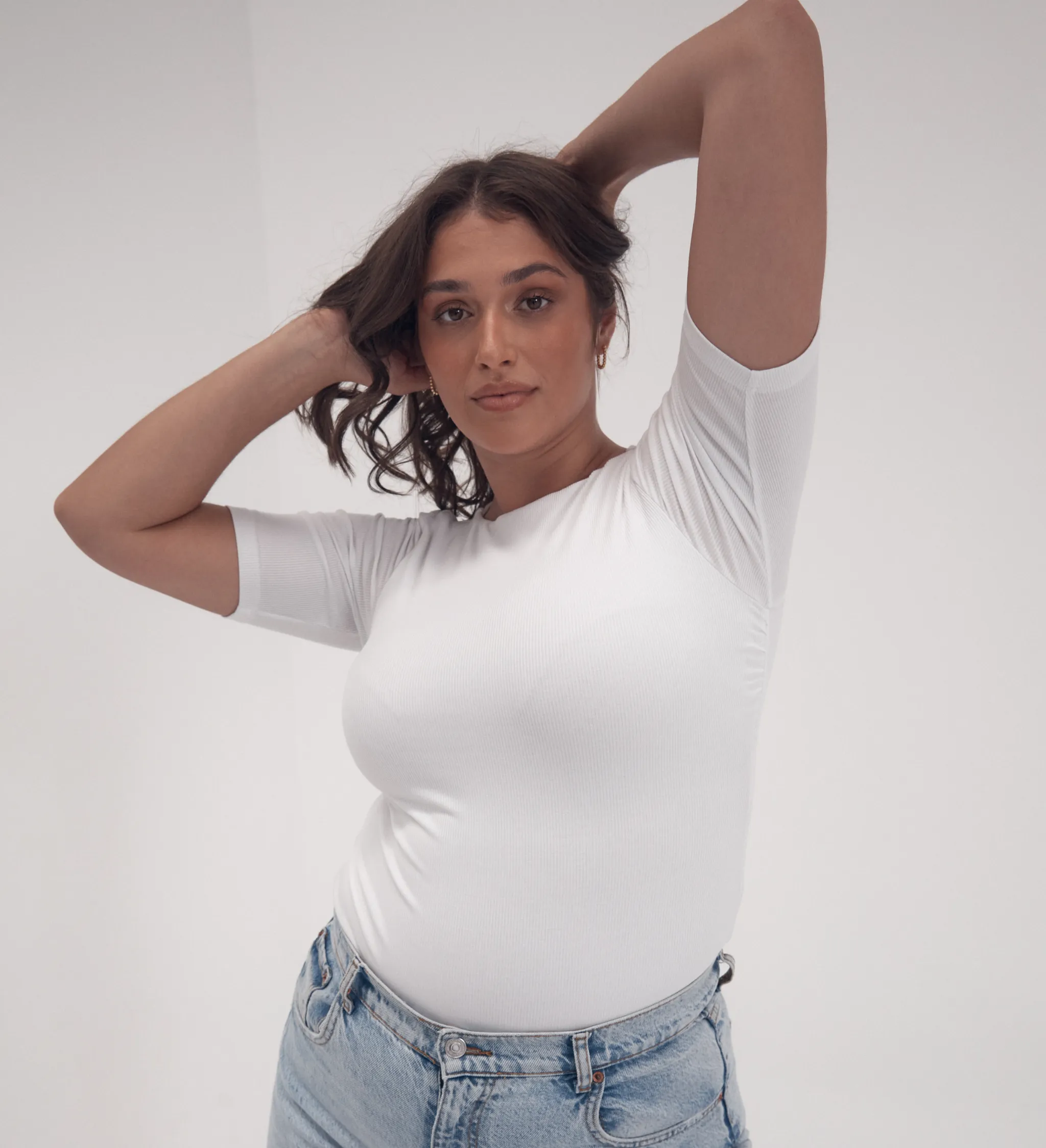 Busty Basics - Boat Neck Half Sleeve