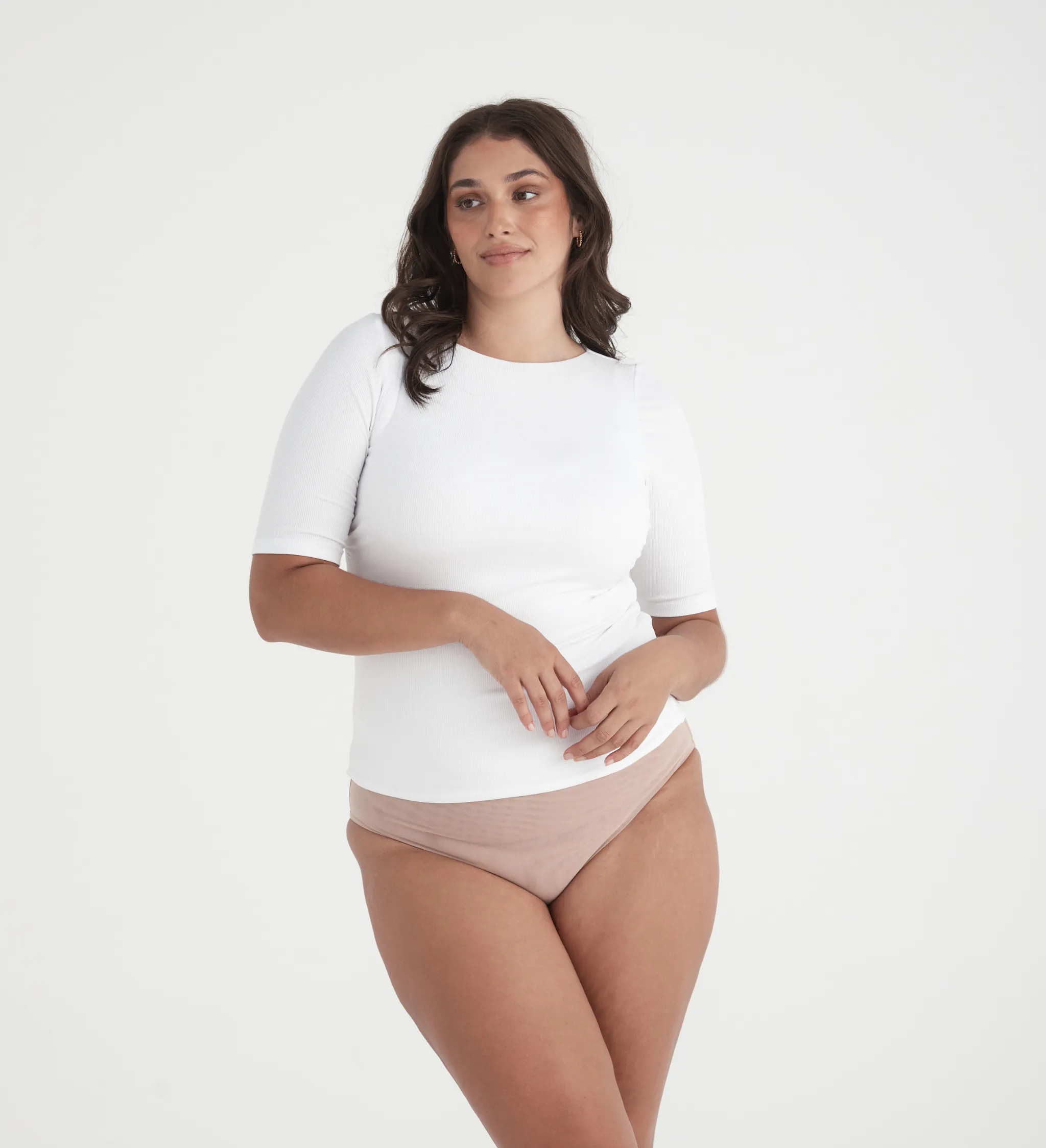 Busty Basics - Boat Neck Half Sleeve