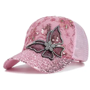 Butterfly Flower Pendant Baseball Cap