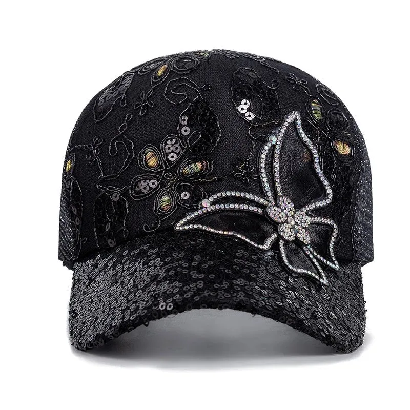 Butterfly Flower Pendant Baseball Cap