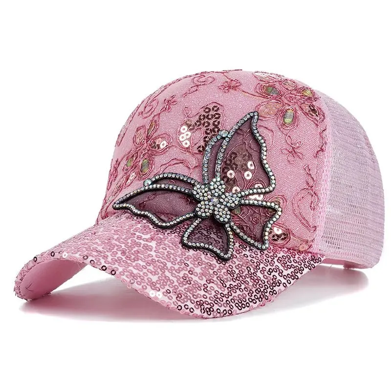 Butterfly Flower Pendant Baseball Cap