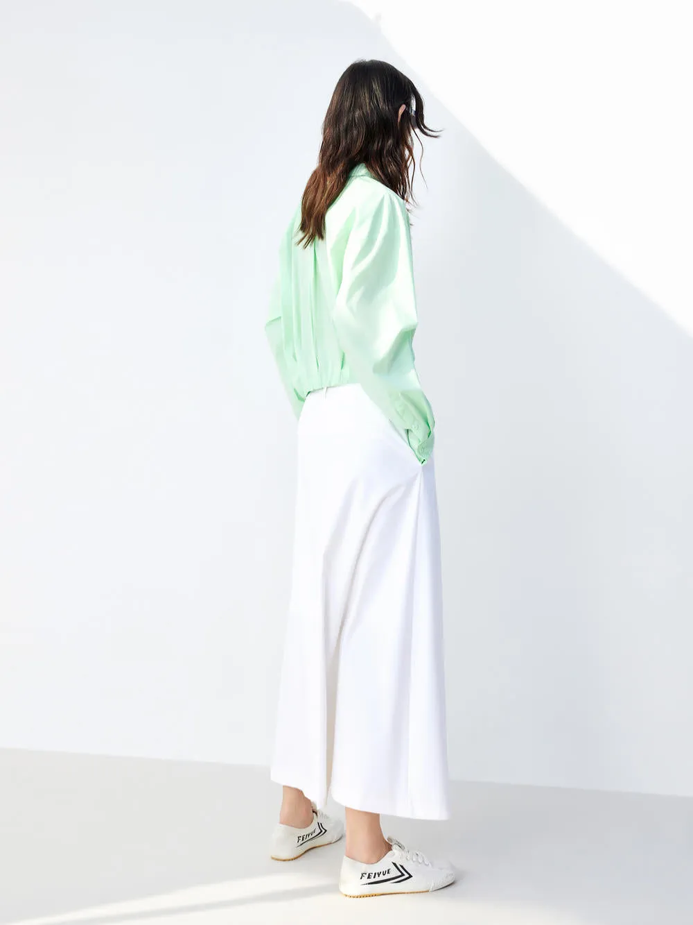 Button Up Puff Sleeved Top