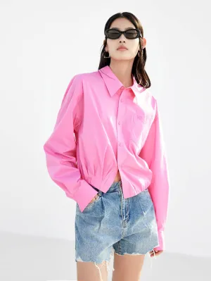 Button Up Puff Sleeved Top