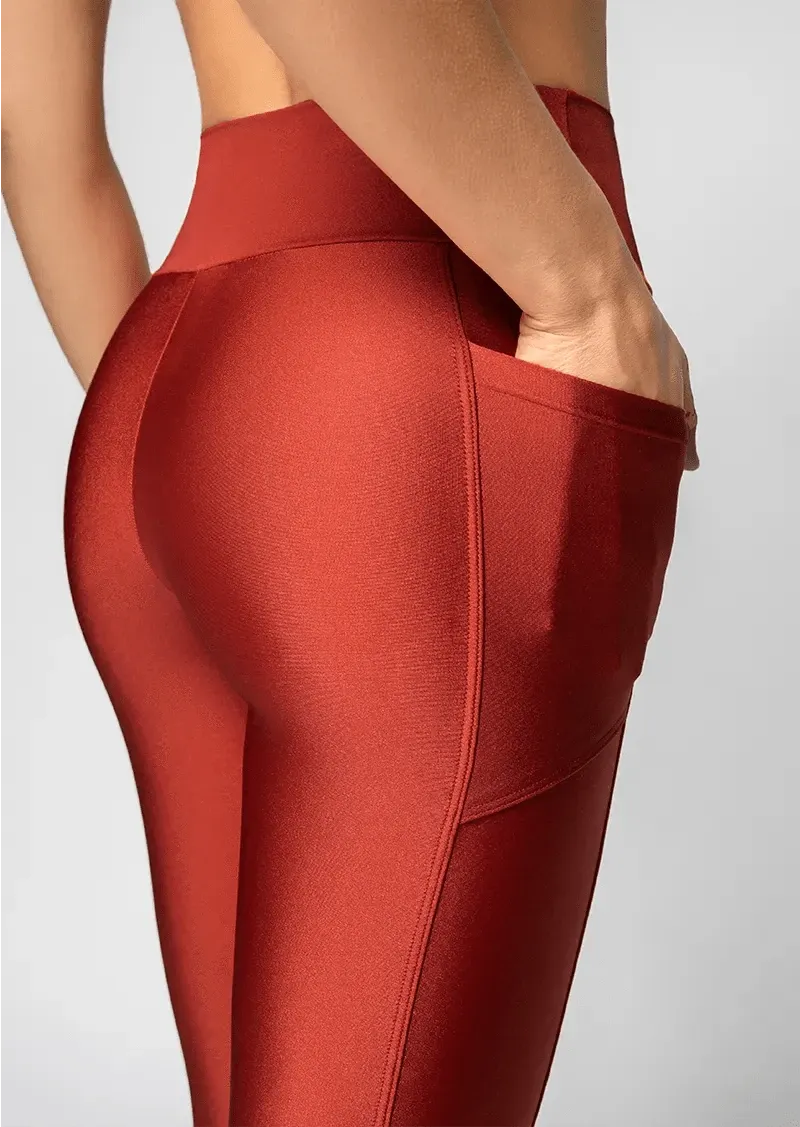 Canvas Legging with Pockets - Liqueur