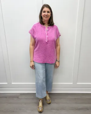 Cap Sleeve Blouse - Orchid Sky