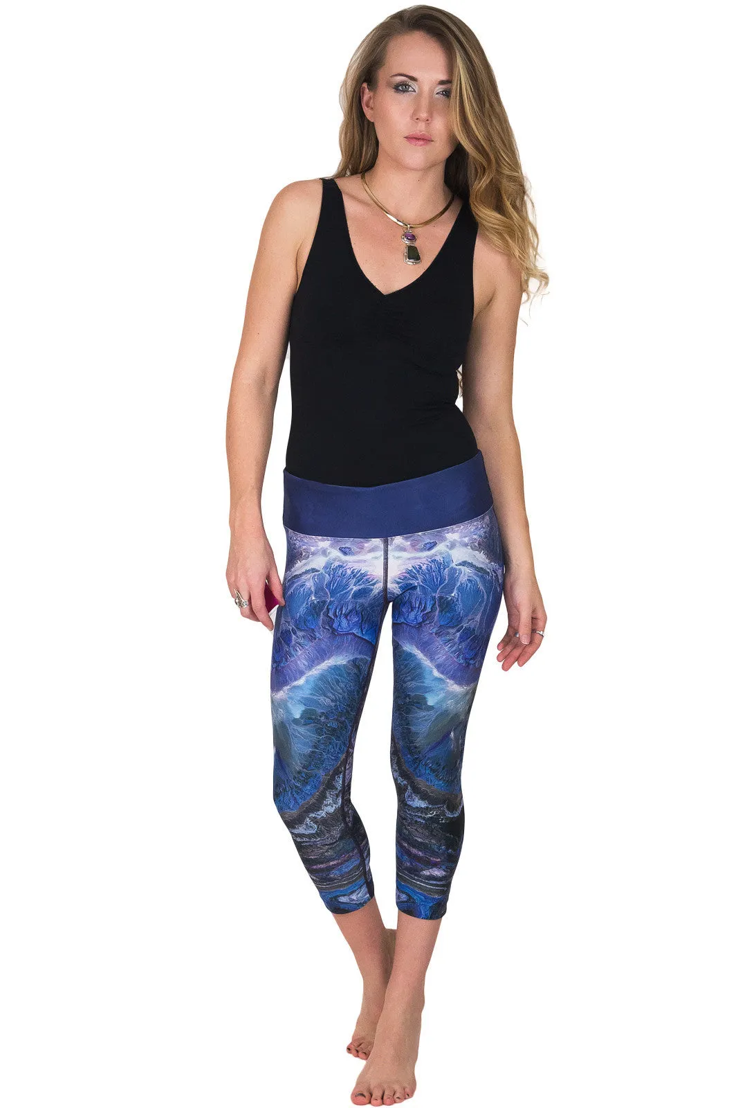 Capri Leggings - Colorful Printed Yoga Leggings - Atlas Mountains