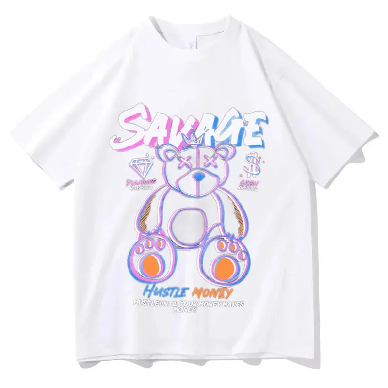 Cartoon Print Short Sleeves T-shirt Tee shirt Sweatshirt
