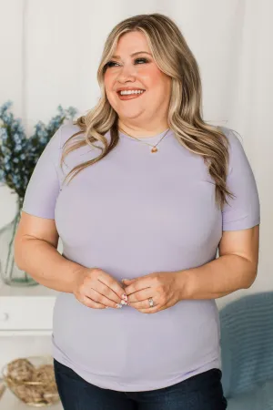 Casual Crush Short Sleeve Top- Pale Lavender