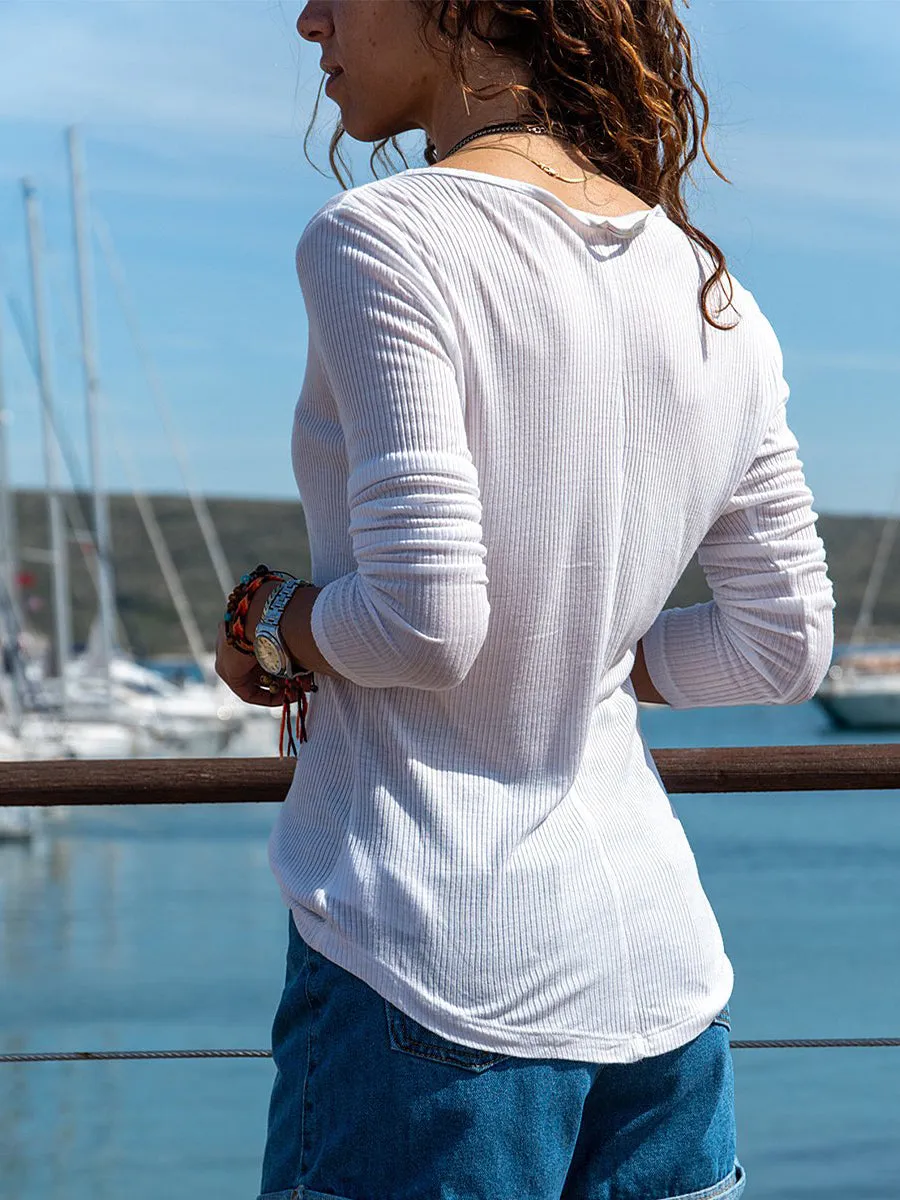 Casual Long Sleeve Button Collar Thin Blouses
