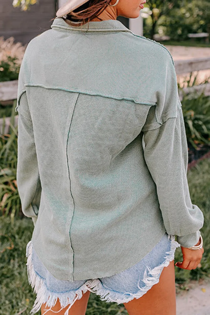 Casual Solid Make Old Turndown Collar Tops(5 Colors)