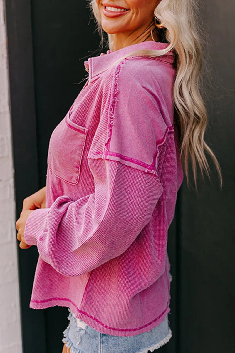 Casual Solid Make Old Turndown Collar Tops(5 Colors)
