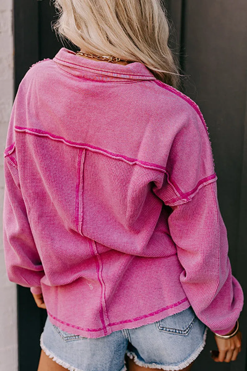 Casual Solid Make Old Turndown Collar Tops(5 Colors)