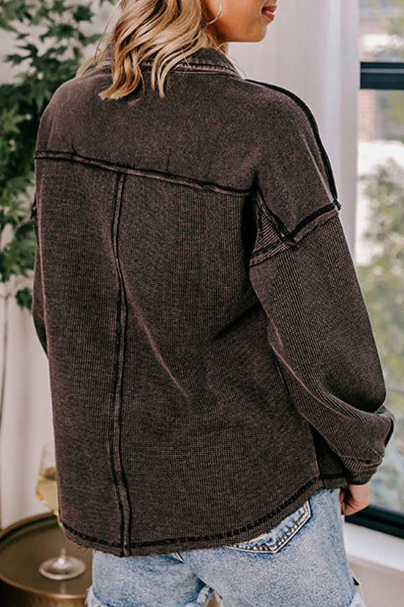 Casual Solid Make Old Turndown Collar Tops(5 Colors)