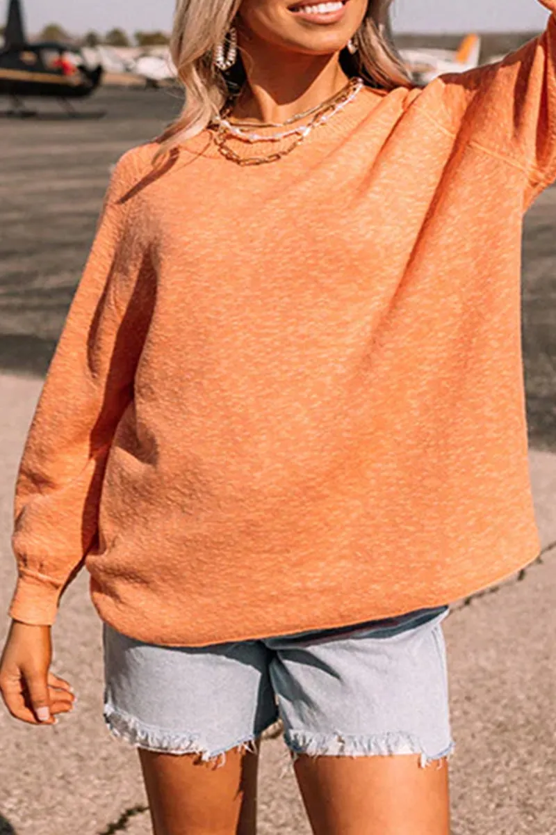 Casual Solid O Neck Tops